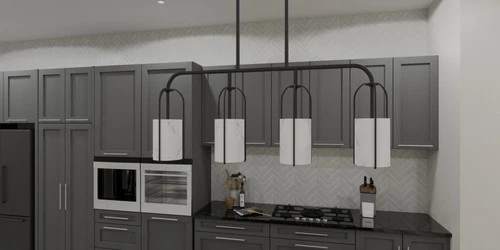 Quoizel FRB438 Fairbanks 4 Light 37"W Linear Chandelier - Black - Picture 2 of 3