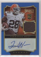 2014 Panini Select Rookie Jerseys Blue Prizm /25 Terrance West #227 Auto 0aa