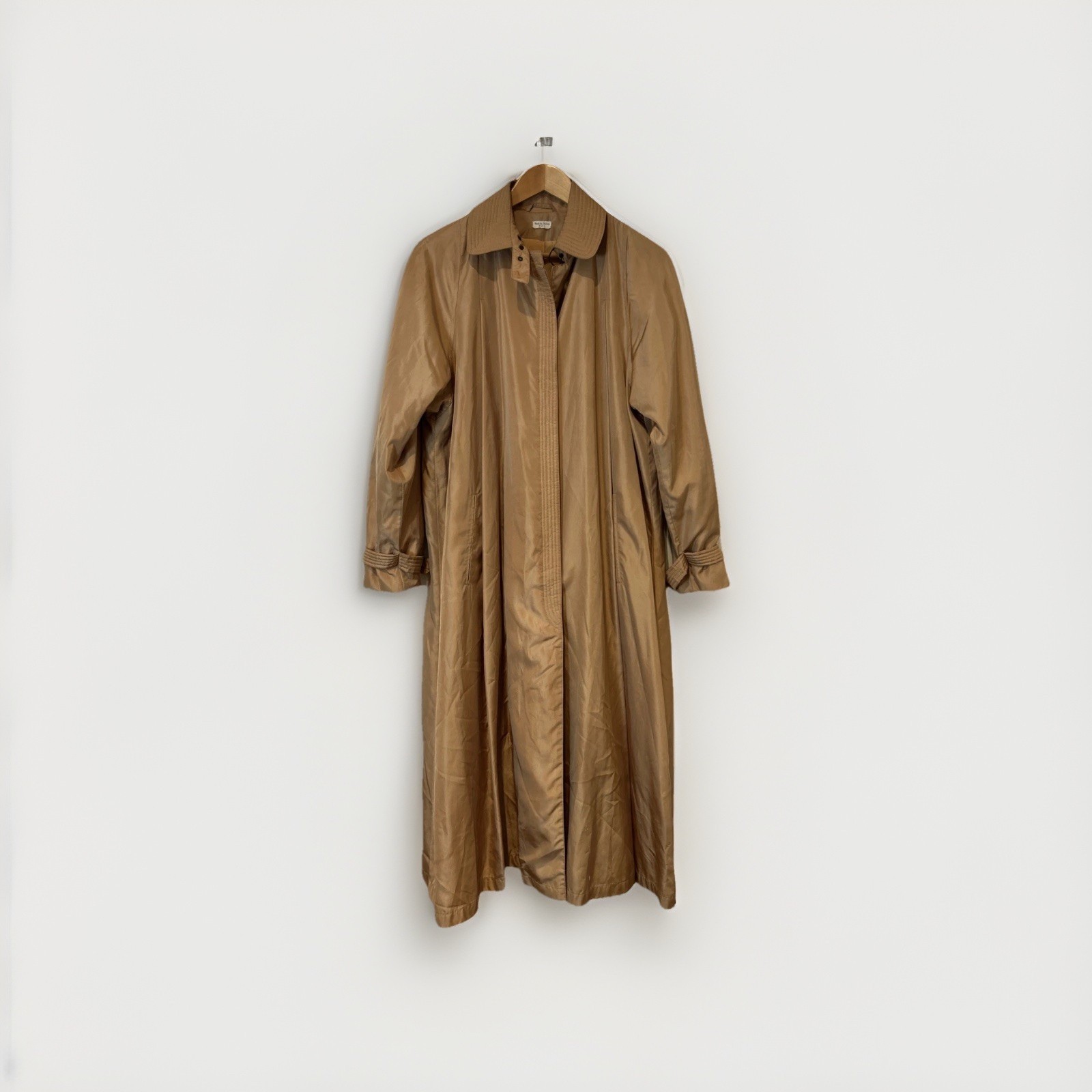 Pioggia International Count Romi Womens 12 Tan Trench Coat Long Rain Mac Vintage