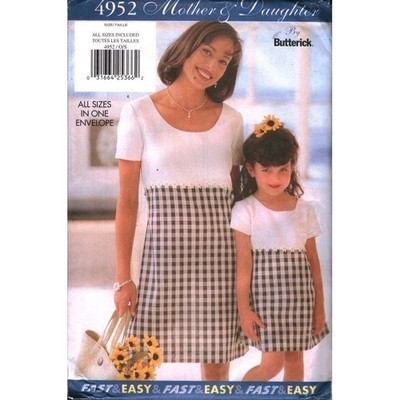 Butterick 4952 Mother Daughter Matching Dress Sewing Pattern All Sizes  UNCUT | eBay