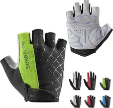ROCKBROS Men's Cycling Gloves w/SBR Pad, Anti-Slip, Breathable for Sports Riding