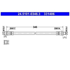 2x Bremsschlauch vorne für Mercedes S-Klasse C126 W126 SL R107 R129 | 210729