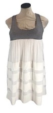 Kanvas Black White Dress Beach Vacation Boho Sleeveless Sun Casual Tank Sz S