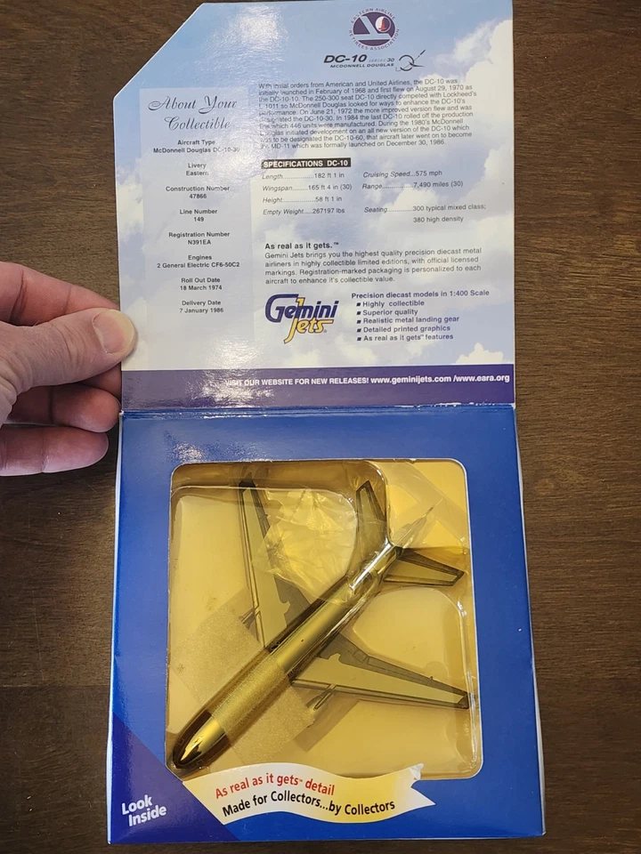 Gemini Jets DC-10 Eastern Airlines N391EA versión cromada en 1:400 Foto 2 de 4