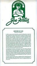 Joe Fortes Seafood & Chop House Restaurant Dinner Menu Vancouver BC Canada 1987
