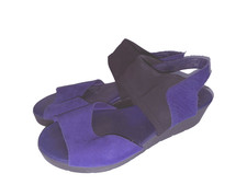Arche Purple Nubuck Leather / Neoprene Slingback Low Wedge Sandals 40/ 9