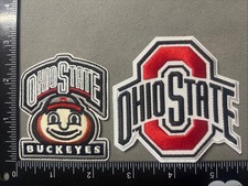 Set Of 2 THE OHIO STATE BUCKEYES FOOTBALL BASKETBALL IRON ON Patches