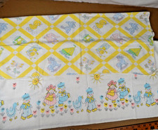 Vintage Cotton Riegel Receiving Blankets Dutch Boy Girl Yellow Animals 27x30