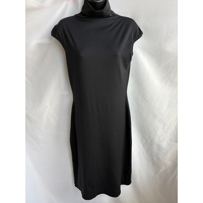 BGN Fashion Black Mock Neck Dress Size M Minimalist Work Career Closet Staple