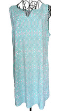 Sunsets & Sweet Tea Womens Dress Sz L Pale Aqua Stretchy