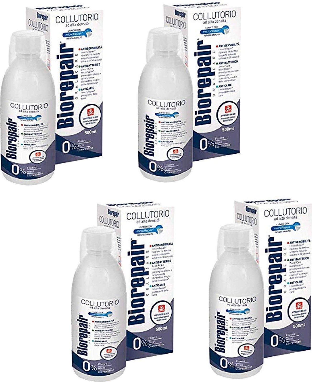 Collutorio Mouthwash 500ml - Pack of 4 for Fresh Breath and Oral Health