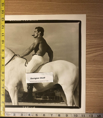 Arnold Schwarzenegger On White Horse With Cigar Leibovitz Scene Book Photograph