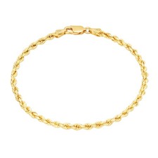14K Oro Giallo 2mm Taglio Diamante Collana da Uomo Bracciale O Donna Cavigliera