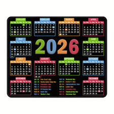2D 1P 2026 Calendar Rubber Mouse Pad 20x24x0....