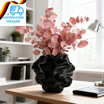 Keramik Vase, SUKIYPO Schwarz Moderne Vasen Für Nordisches, Vasen Deko, Ästhetis - Bild 1 von 4