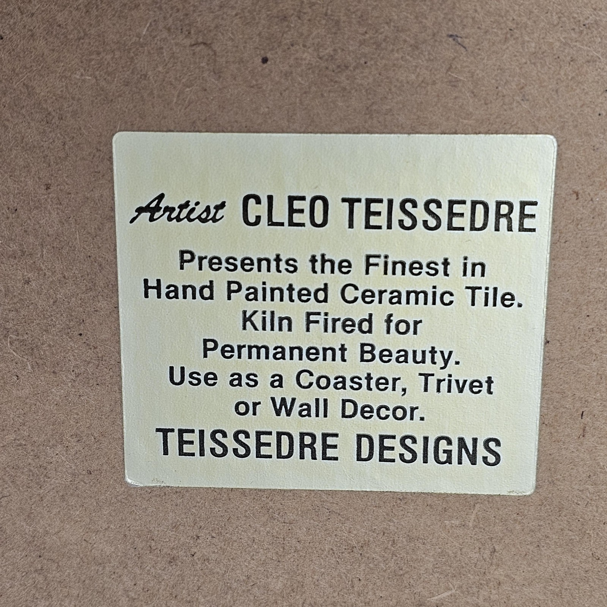 Vintage Cleo Teissedre Native American Art Framed Ceramic Tile Set
