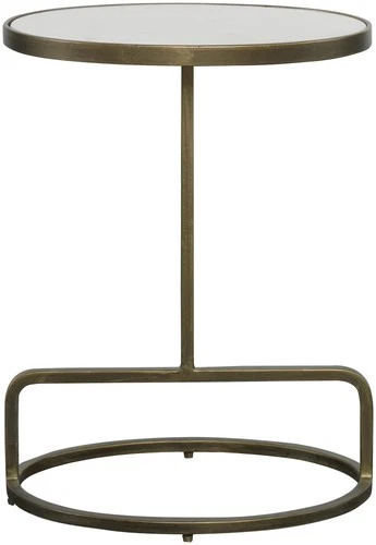 Uttermost 25135 Jessenia 18"W Marble and Metal Accent Table - Brushed Gold / - Picture 1 of 4