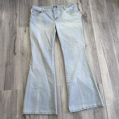 Lilu Stretch Low Rise Flared Jeans Size 36x31.5 Women's Light Wash Blue Denim