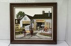 Framed Wheel Wright Painting Signed H. Hargrove — photo 1