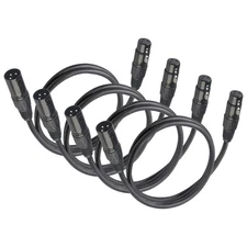 4Pack 3 Pin Dmx Cables Male Female XLR Patch Cables Cable Dmx 1.2m 4ft XLR Ma...