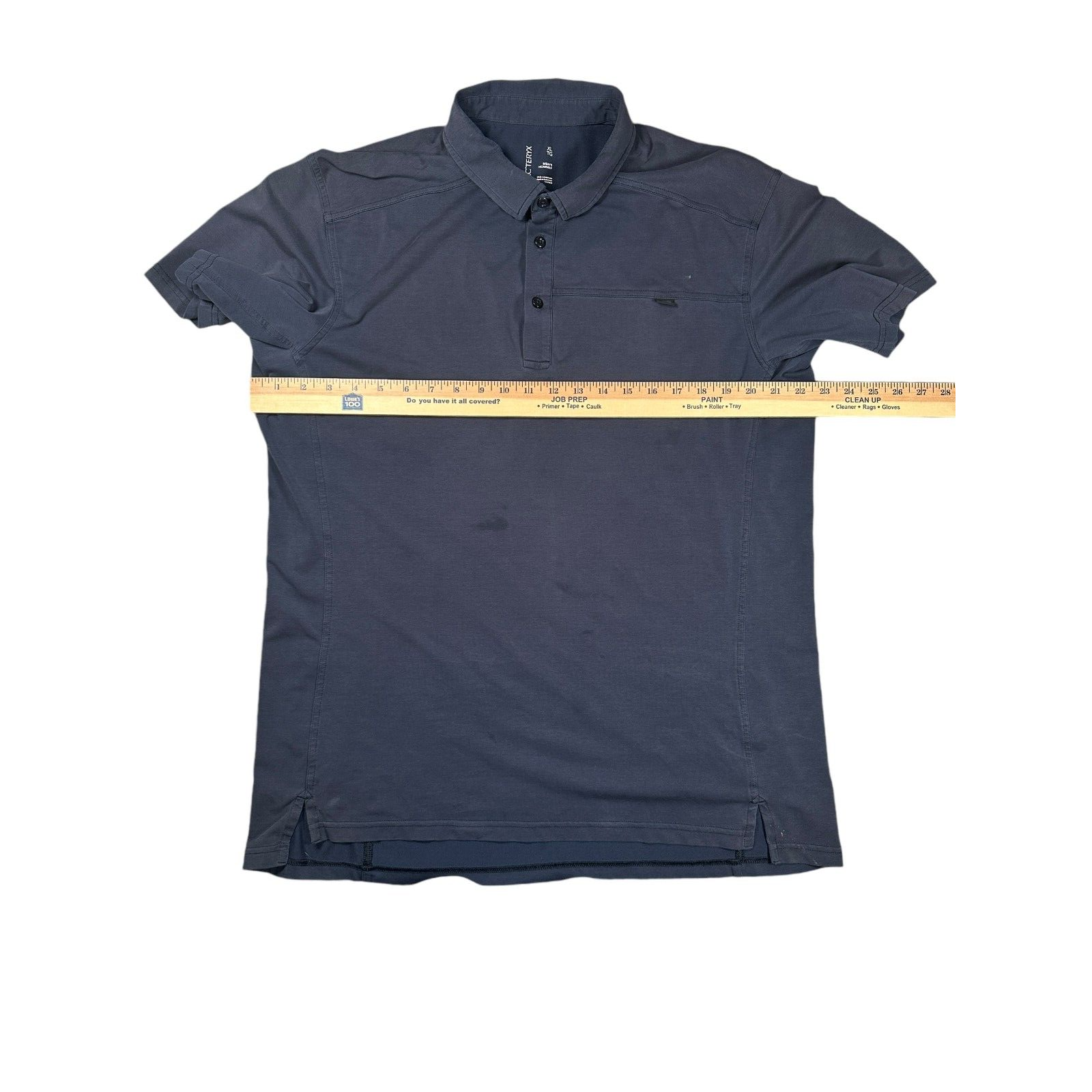 Arc'teryx Captive Polo Uomo XL Blu Manica Corta Elasticizzata Traspirante Camicia *LEGGI