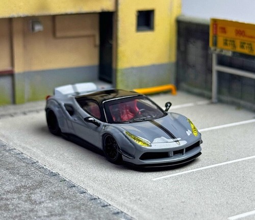 GB CM 1:64 Gray LBWK 488 Widebody Super Racing Sports Model Diecast ...