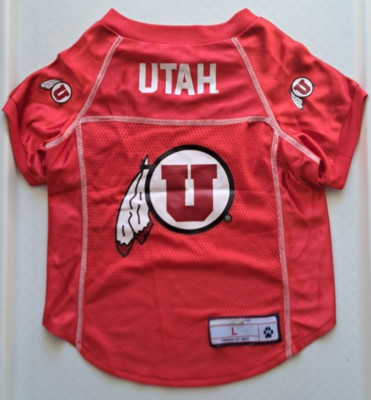 Utah Utes NCAA Pet Jersey Size Large Dog Shirt NWOT