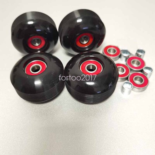 PU Black 4pcs 99A Wheels 8pcs ABEC-9 Bearings 4pcs Spacers Skateboard Part Kit - Picture 5 of 7