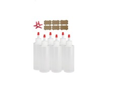 4oz LDPE Squeeze Bottles w/ Yorker Caps 6 Pack Long Replacement Cap