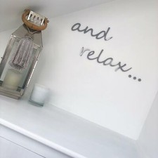 Bathroom sign ‘and relax...’ Acrylic Plastic Wood Lounge Wall Plaque Decor