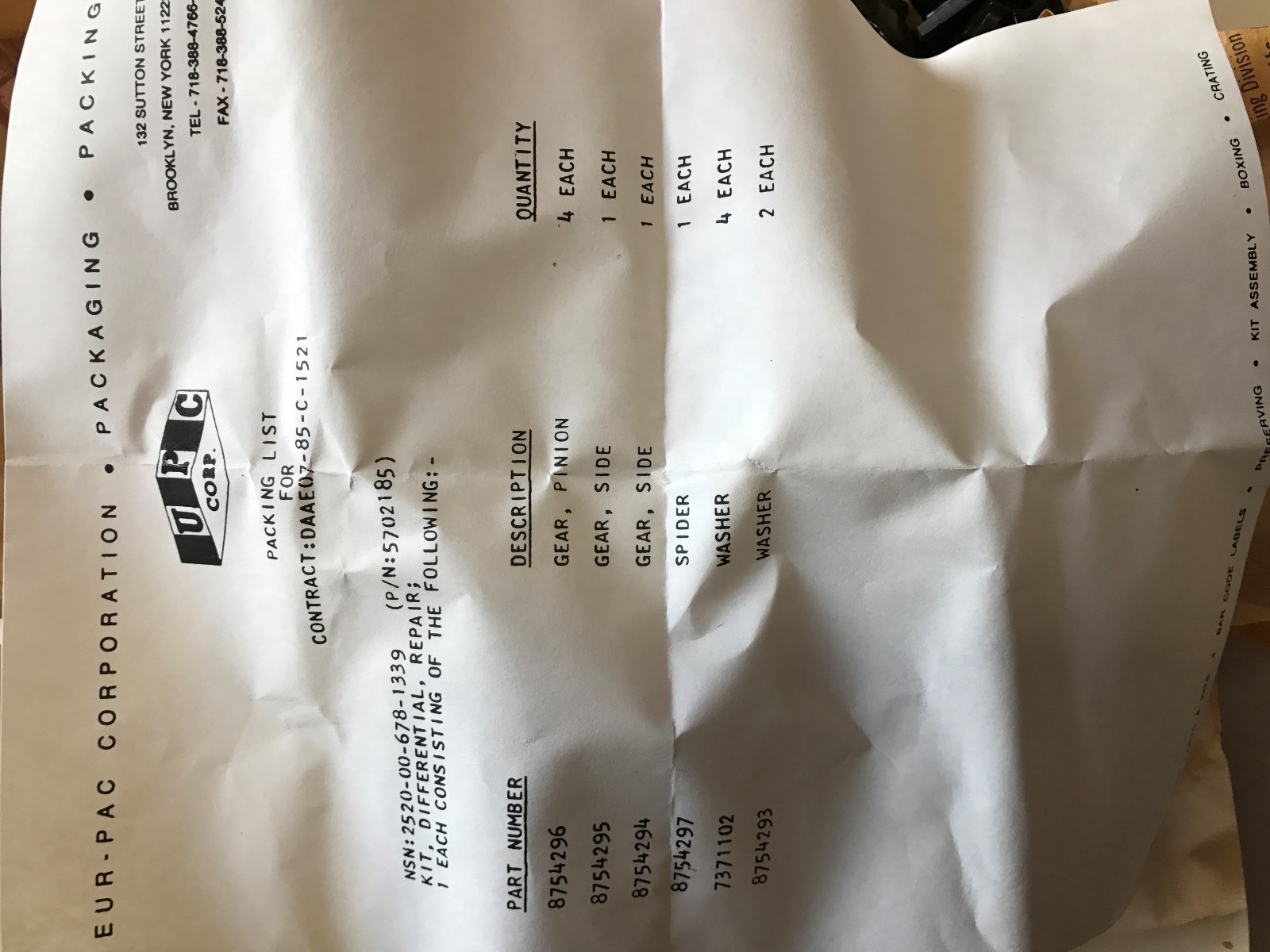 M151 VEHICLE FAMILY, MILITARY JEEP, DIFFERENTIAL REPAIR KIT eBay