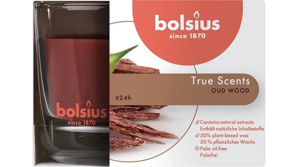 Bolsius Duftglas Medium True Scents Oud Wood-image