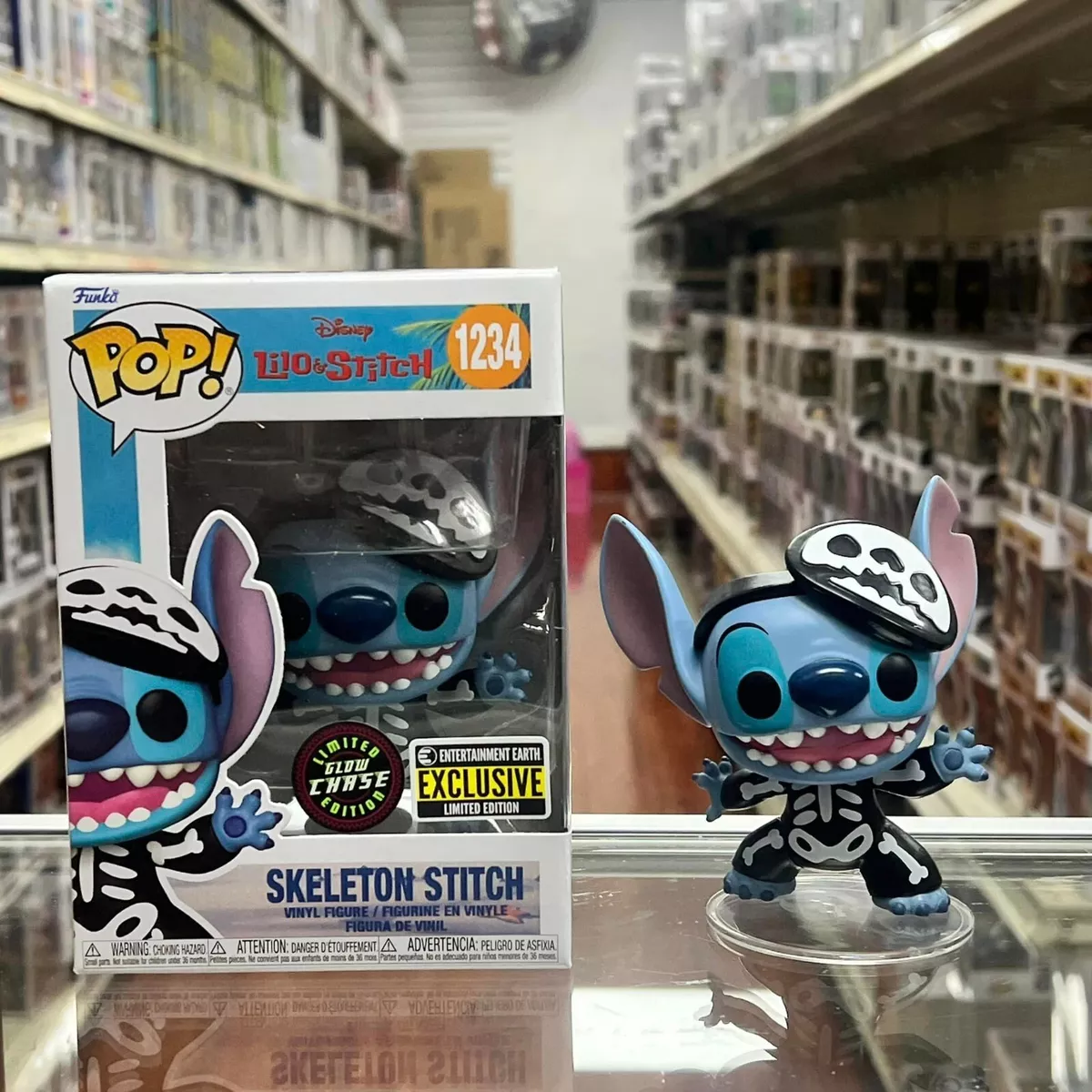 Funko POP! Disney Lilo & Stitch #1234 - Skeleton Stich Glow Chase -  Exclusive Collectible Vinyl Figure