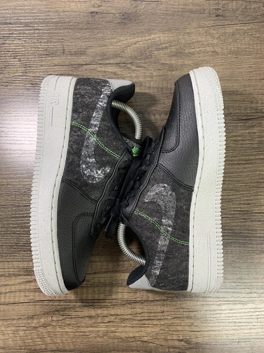 Nike Air Force 1 '07 LV8 Shoes Men Black/Clear/Green CV1698-001 US 6.5  No Lid