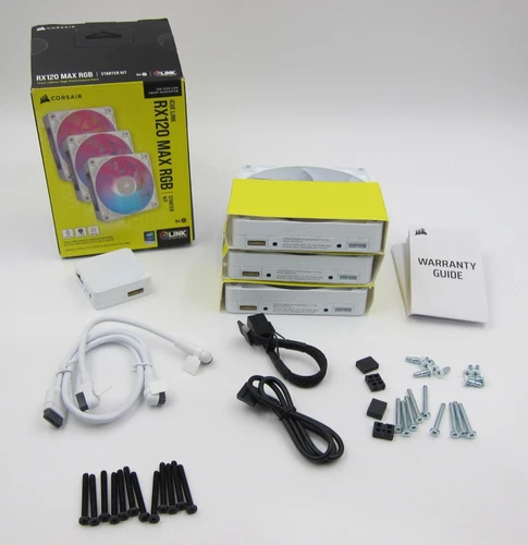 CORSAIR iCUE LINK RX120 MAX RGB 120mm PWM Thick Fans Starter Kit  White