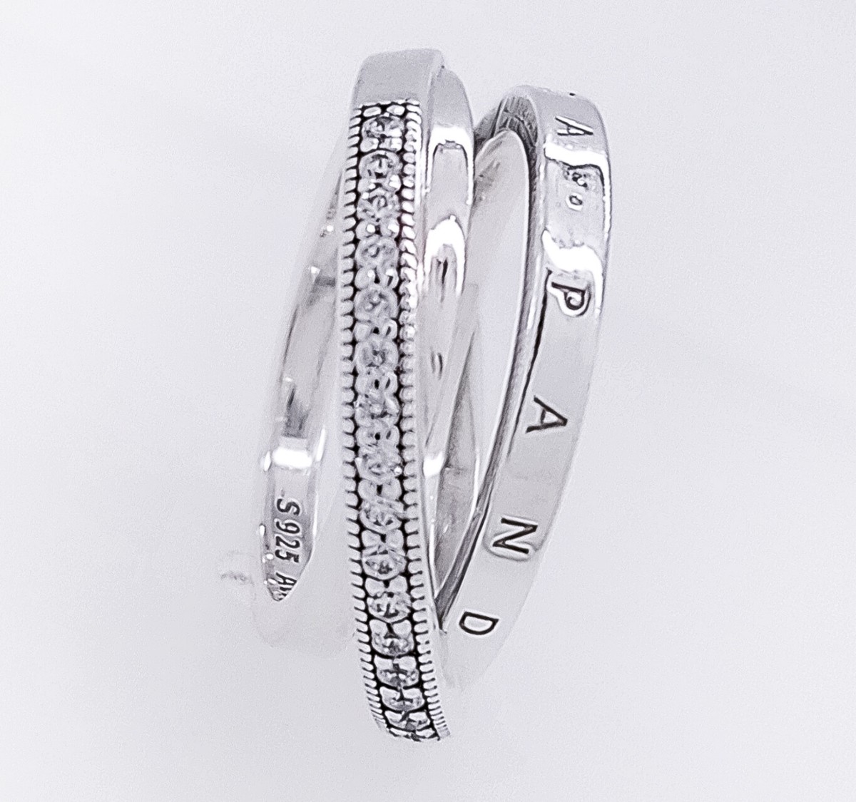 NEW 100% Authentic PANDORA 925 Silver Crossover Pavé Triple