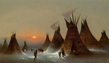 Jules Tavernier: accampamento indiano in inverno: stampa artistica di qualità archivistica