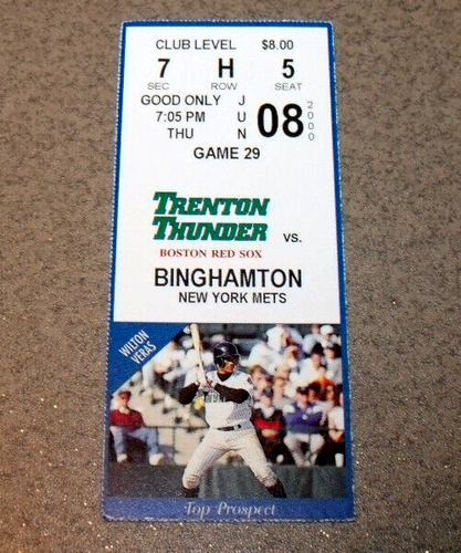 Trenton Thunder 6/8/2000 MiLB Ticket Stub vs Binghamton (Boston Red Sox/NY Mets)