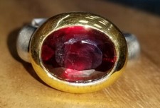 18K Yellow White Gold Ring 8.73ct. Natural Re...