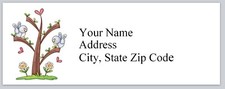 Personalized Address Labels Cartoon Birds on Tree  bx 81 