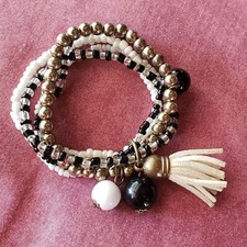 Multi band Bracelet Glass Seed Bead Roll On Stretch Mix Bohemian Retro Boho BR2