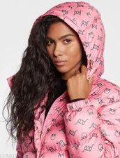 Pinko Pink Crop Puffer Jacket Monogram Size M Brand New Rrp 399£