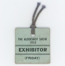1955 The Aldershot Show Card Exhibitor Badge Pass Ticket NPS Pony Horse Vintage