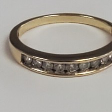 SOLID 14 K GOLD 0.50CT TW NATURAL DIAMONDS WEDDING BAND, SIZE 9.75