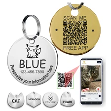 Personalized QR Code Pet Id Tag Made in USA - Customize Both Tag & Web App. Icon