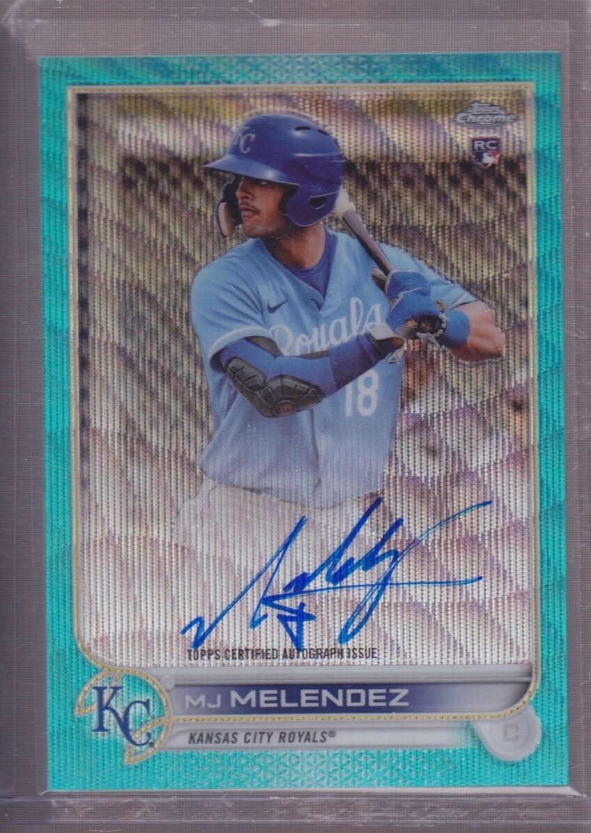 2022 Topps Chrome MJ Melendez RC Rookie Auto Autograph Aqua Wave Refractor /199
