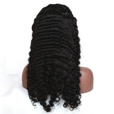 Brazilian 100 Human Hair Deep Wave HD 4 4 Lace Closure Wig 10-34" Natural Color
