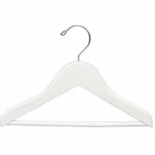 Only Hangers KIDS 11" WHITE WOOD TOP HANGER W/BAR 100 pcs