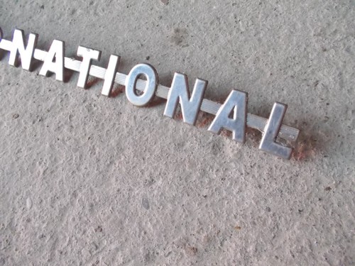 International I-N-T-E-R-N-A-T-I-O-N-A-L utility Tractor chrome hood panel emblem - Picture 2 of 8