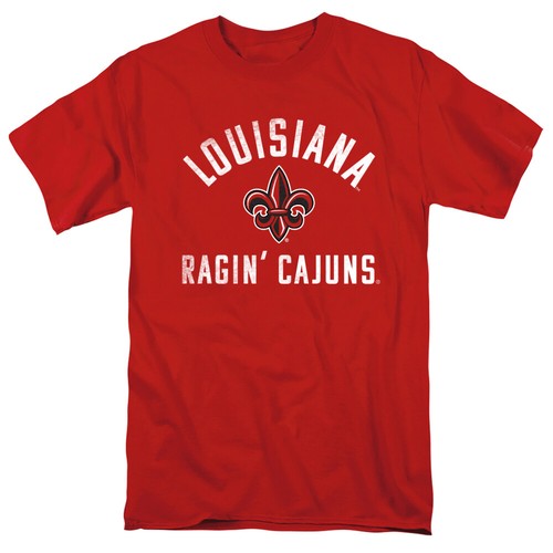 University of Louisiana at Lafayette Adult T-Shirt Ragin' Cajuns Logo,Red, S-5XL